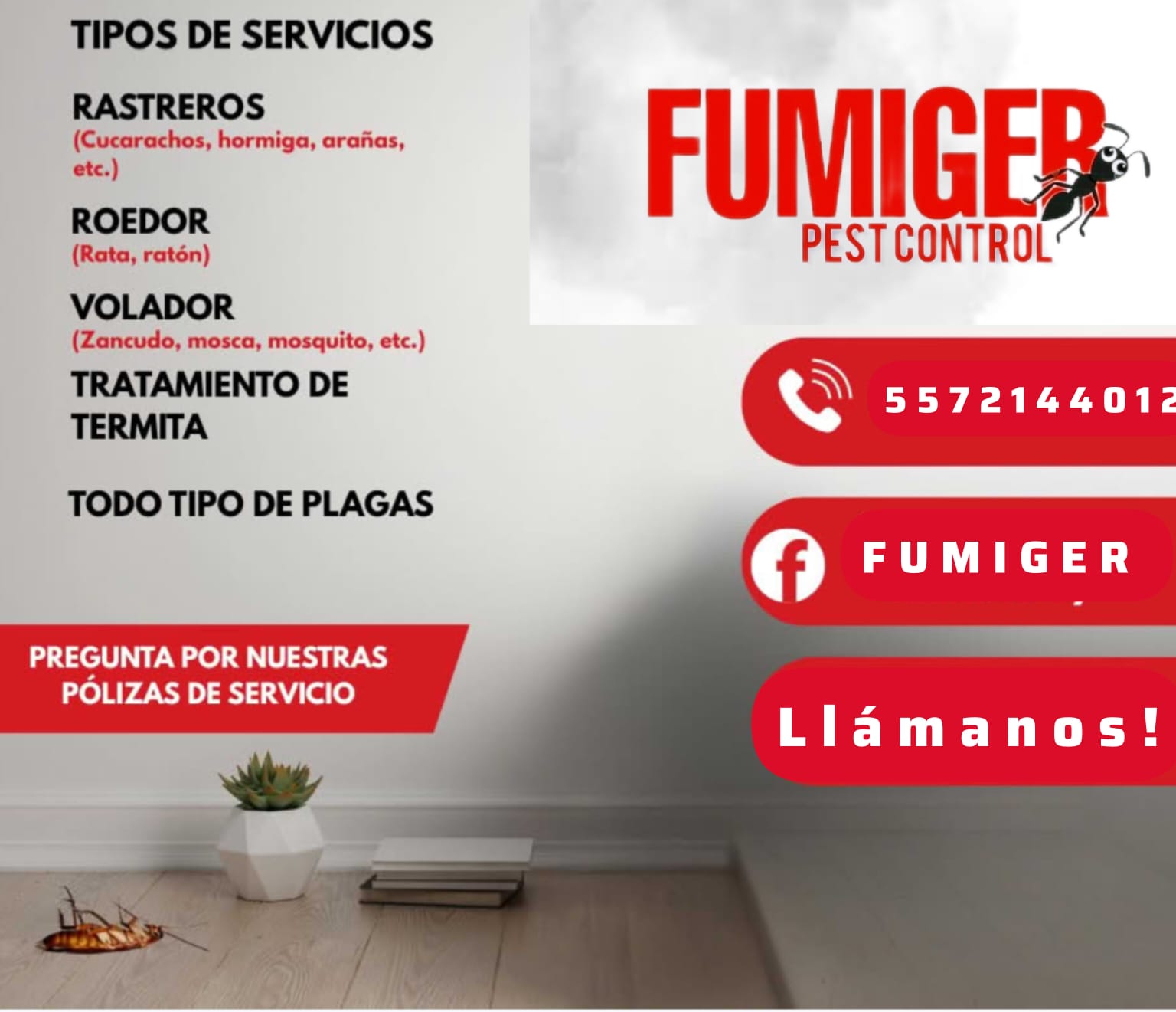 Servicios de fumigación FUMIGER